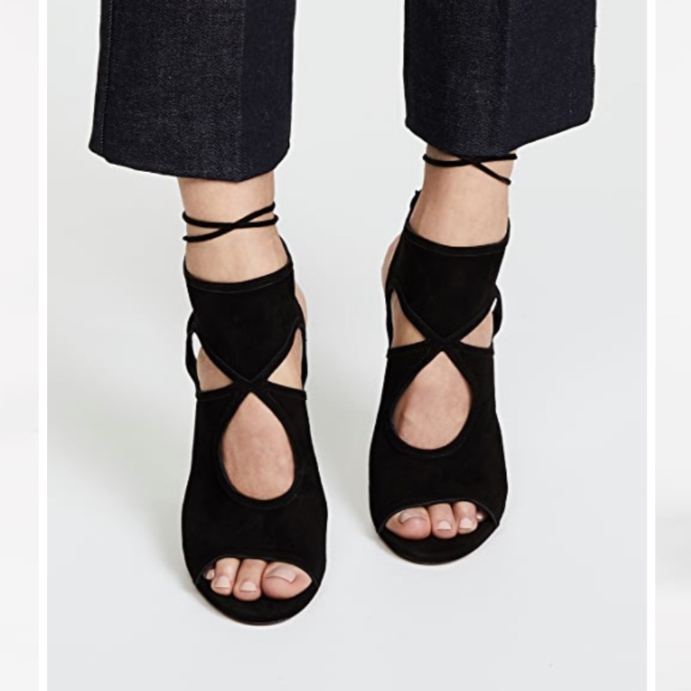 Aquazzura Sexy Thing Suede Keyhole Cutout Booties/Sandals